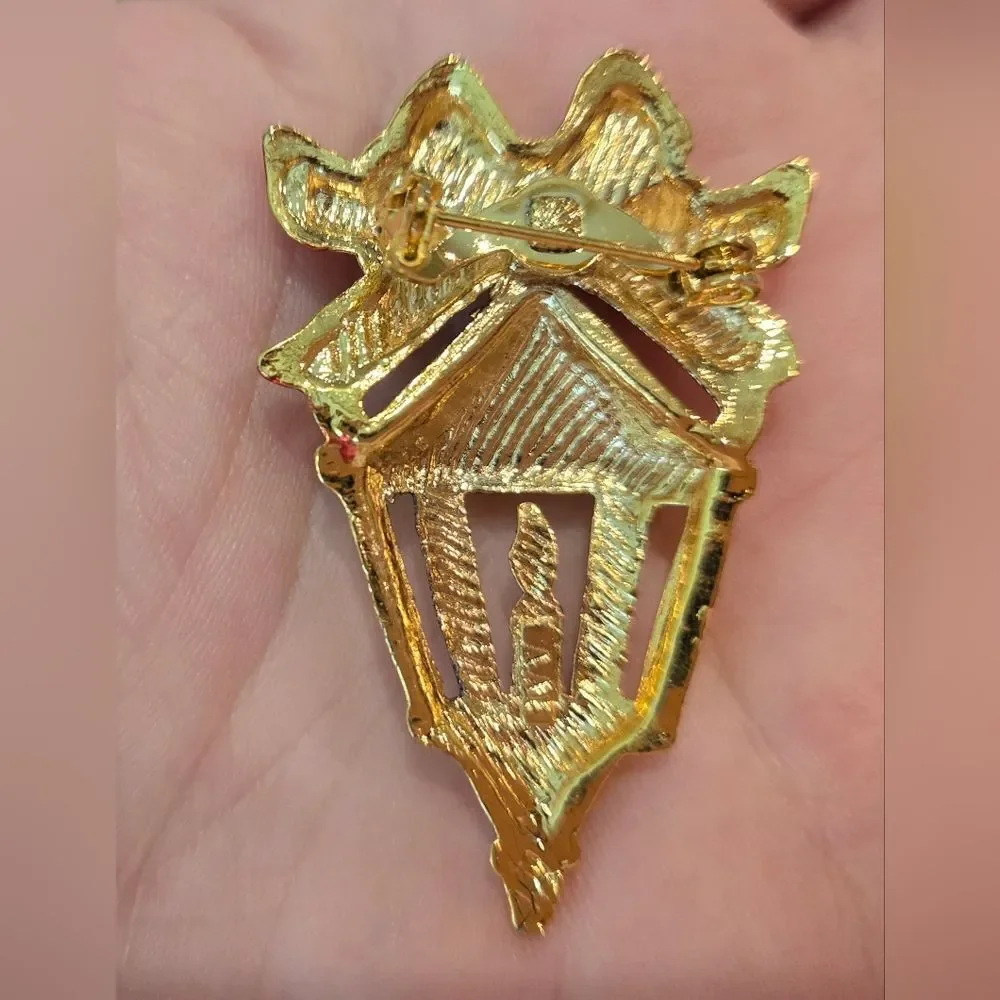 🎄🛍❤️ VINTAGE CHRISTMAS LANTERN BROOCH PIN